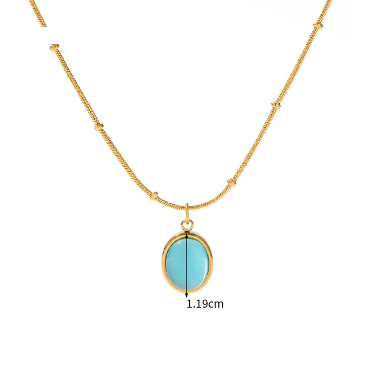 GENERICO - Collar de mujer de Ópalo en acero inoxidable Chapado