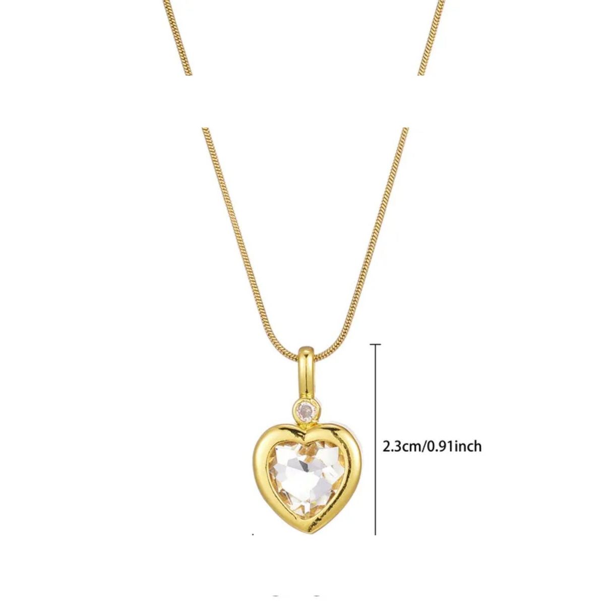 GENERICO - COLLAR MUJER Corazón Acero Titanio Embutido Circón