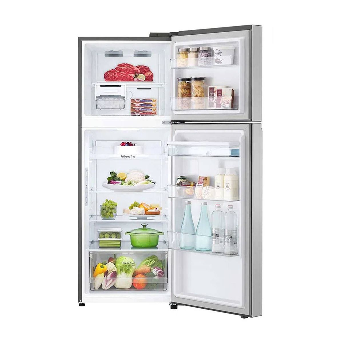 LG - Refrigeradora LG GT31WPP Top Freezer Door Cooling 314 Litros Plateada .
