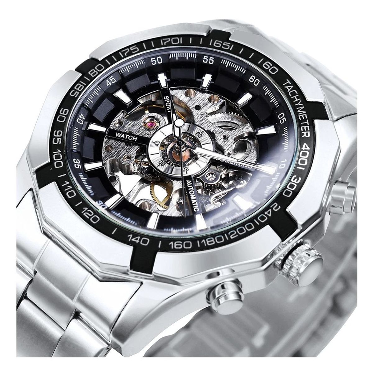 FORSINING - Reloj automático FORSINING automático en acero inoxidable plata_.