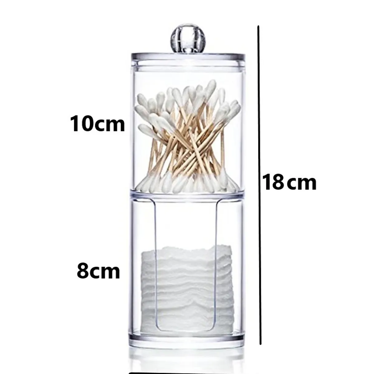 GENERICO - Organizador Acrílico de 18x6cm hisopo y algodón