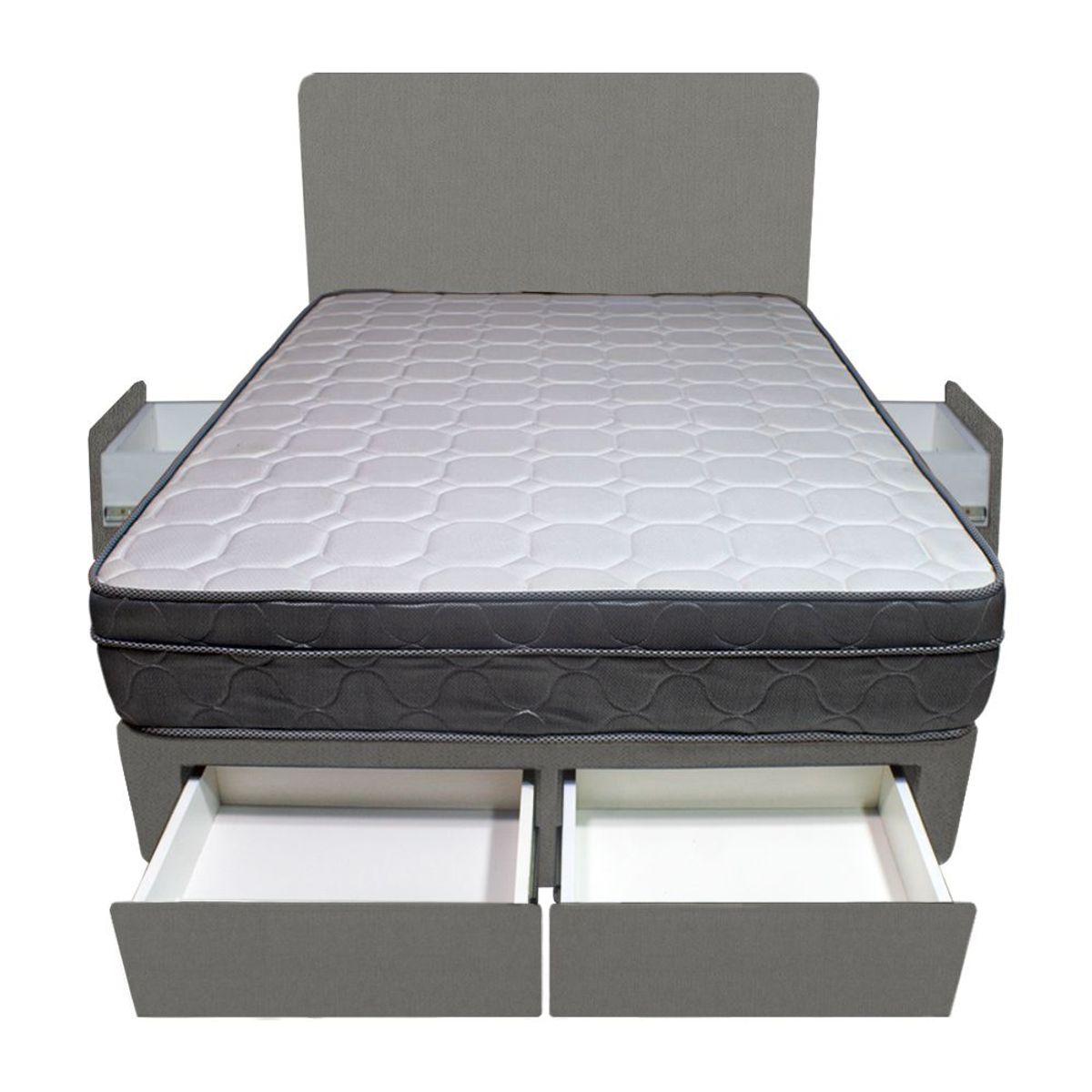 BARAKA HOME - Dormitorio Turin + 4 Cajones 1.5 Plz + Cabecera - Gris Oscuro