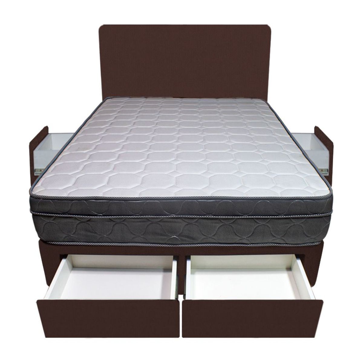 BARAKA HOME - Dormitorio Turin + 4 Cajones 1.5 Plz + Cabecera - Chocolate