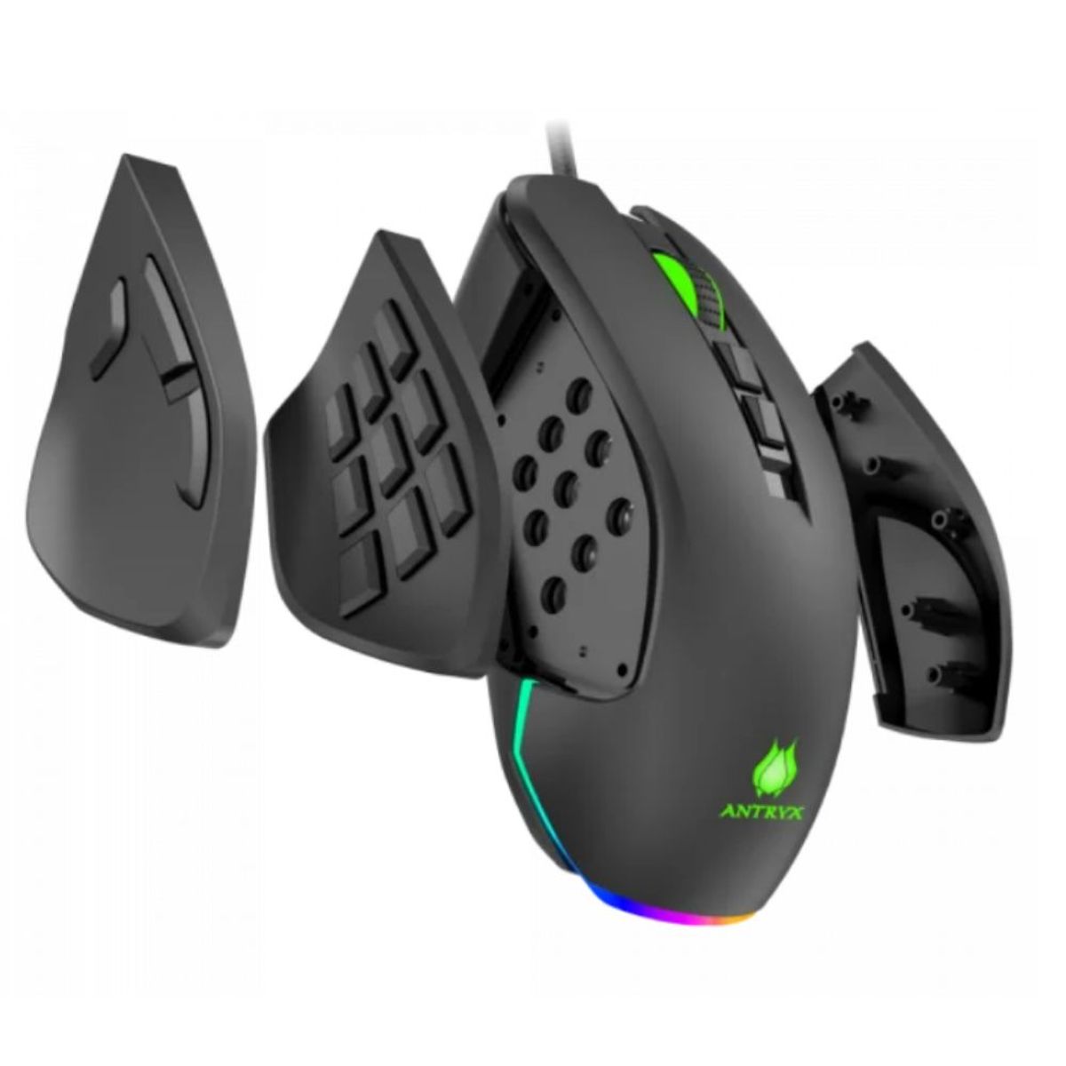 ANTRYX - MOUSE GAMER ALTA SENSIBILIDAD DPI 16400 ANTRYX CHROME STORM XCALIBUR