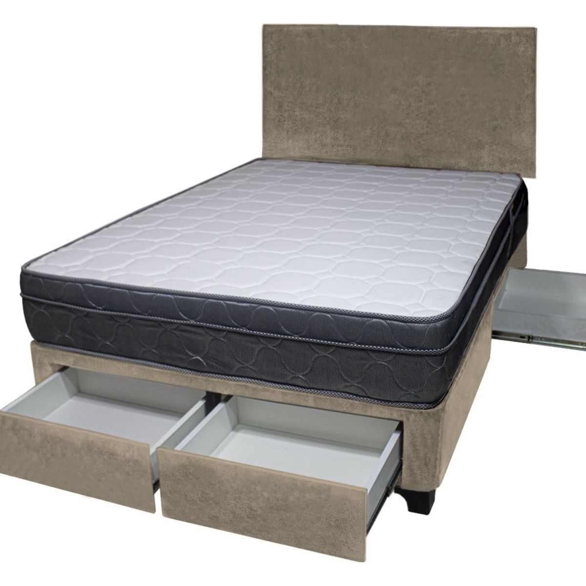 BARAKA HOME - Dormitorio Turin + 4 Cajones 1.5 Plz + Cabecera - Beige Claro