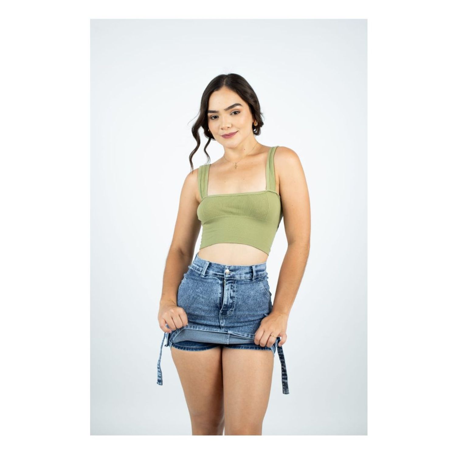 Short Falda Jeans Mujer Short Falda Cargo Jean Strech Dama GENERICO