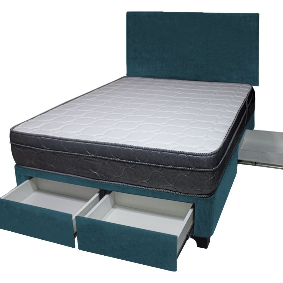 BARAKA HOME - Dormitorio Turin + 4 Cajones 1.5 Plz + Cabecera - Cobalto