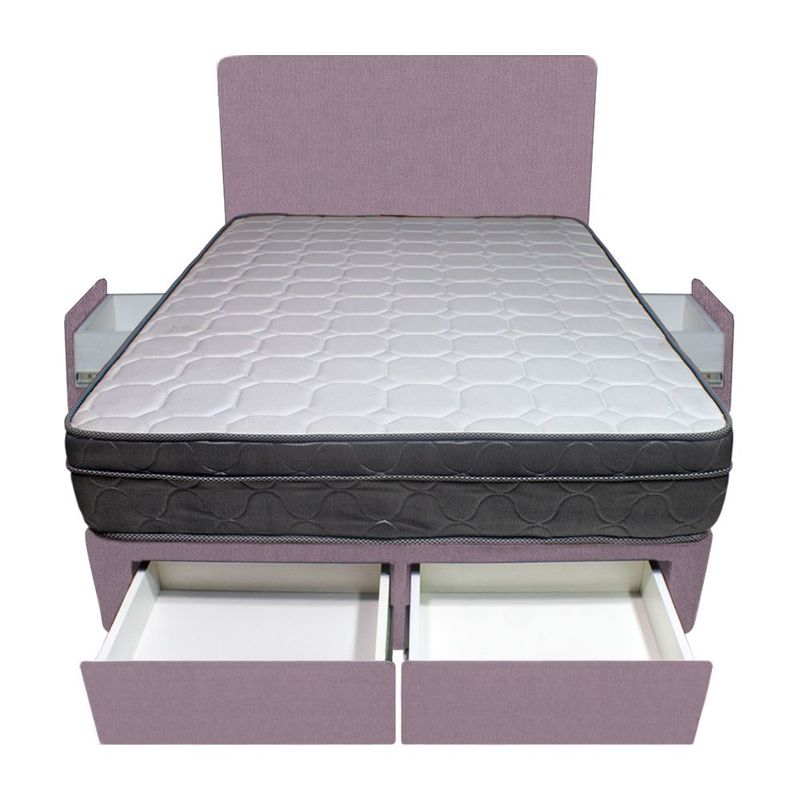 BARAKA HOME - Dormitorio Turin + 4 Cajones 1.5 Plz + Cabecera - Lila