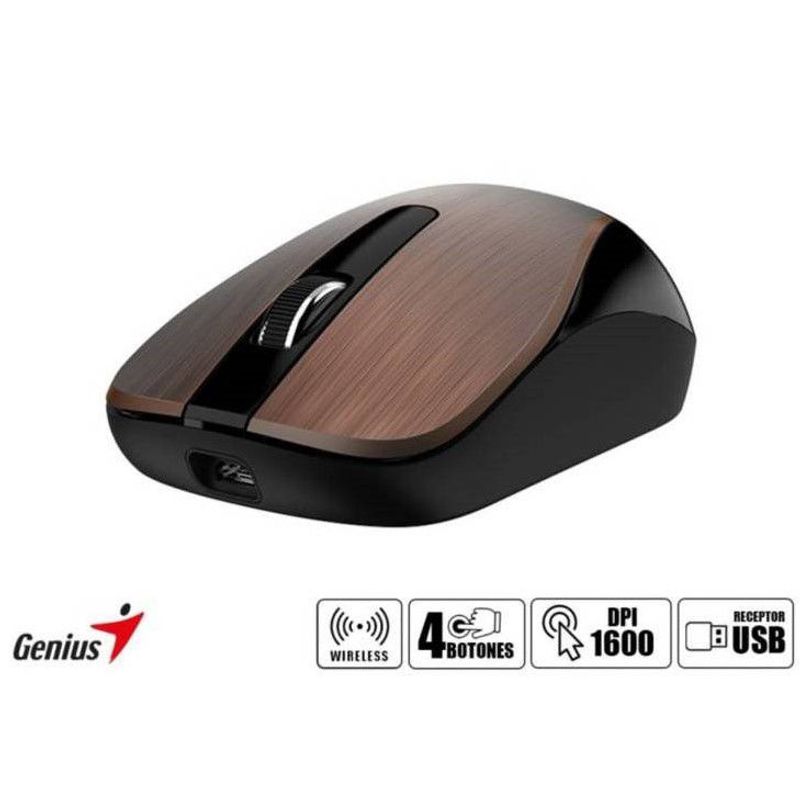 GENIUS - MOUSE GENIUS ECO-8015 WIRELESS BLUEEYE RECARGABLE COFFEE COLOR BOX