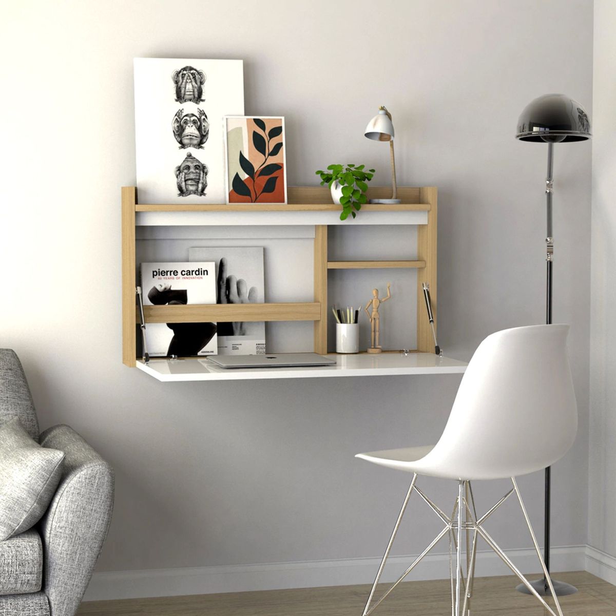 VILLA HOGAR - Escritorio flotante plegable Melannia