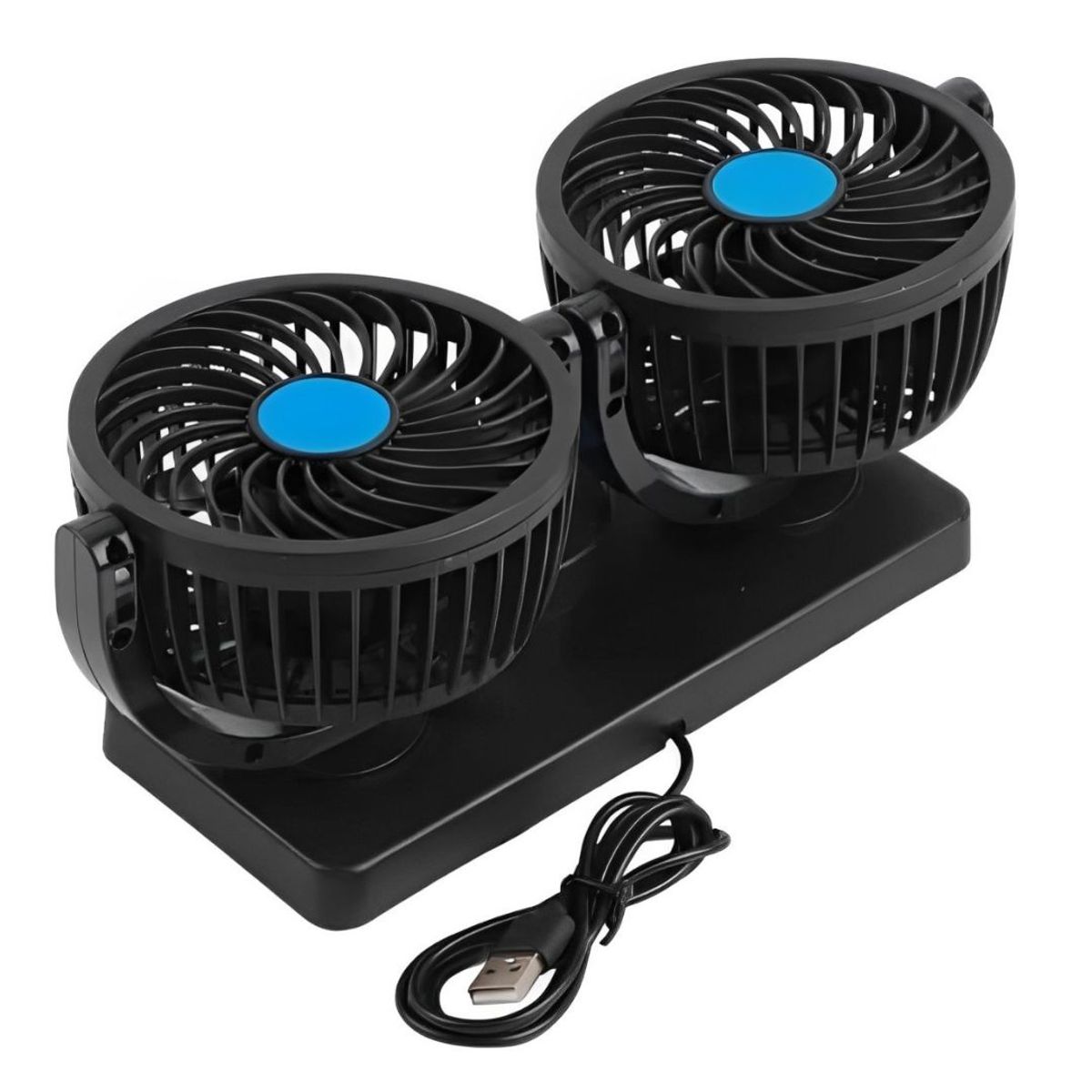GENERICO - VENTILADOR CARRO 360 DOBLE GRADUABLE PORTATIL 12V