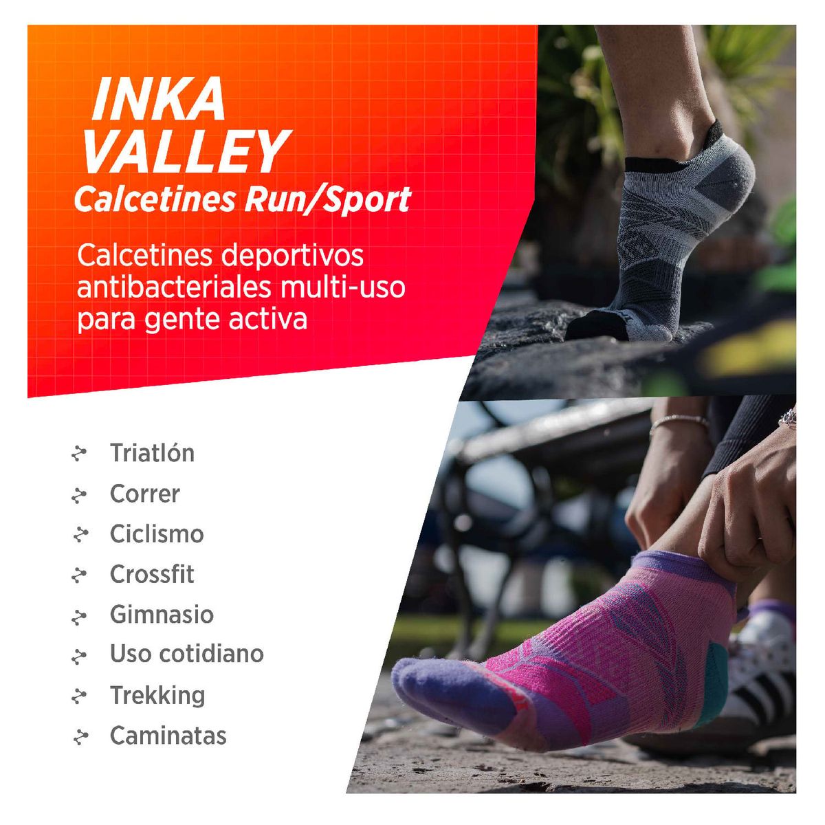 SILVERA NANOTECH - 2 Pack Medias mujer hombre tobilleras running ciclismo gym tenis padel