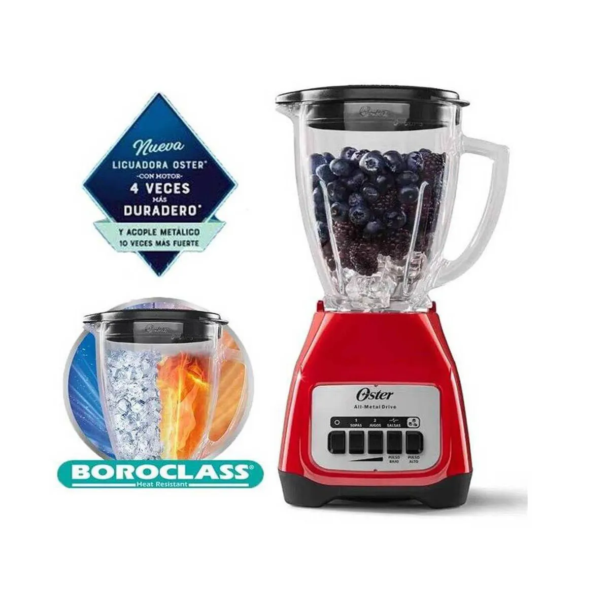 OSTER - Combo Oster Licuadora  BLSTKAG-RPB +Plancha a vapor