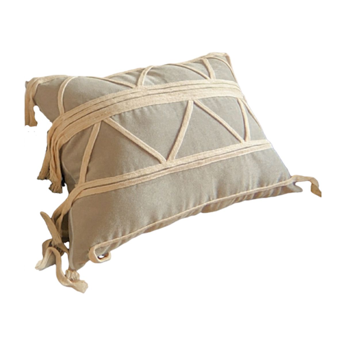 GENERICO - Funda Rectangular Plomo Plata Boho Diseño Geometrico 35x55 Cm