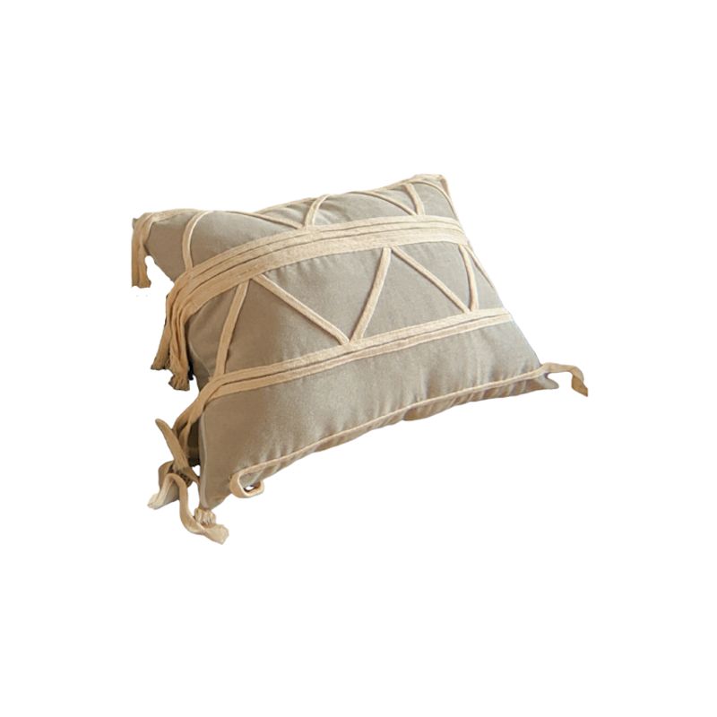 GENERICO - Funda Rectangular Plomo Plata Boho Diseño Geometrico 35x55 Cm