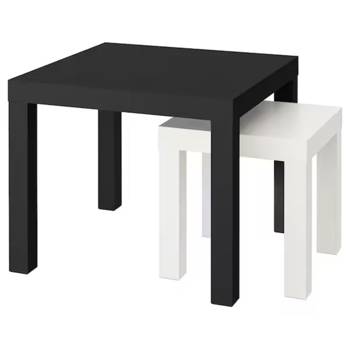 TU MESITA - Set de 2 Mesas Auxiliares Minimalistas Bibéi Negro y Blanco TU MESITA