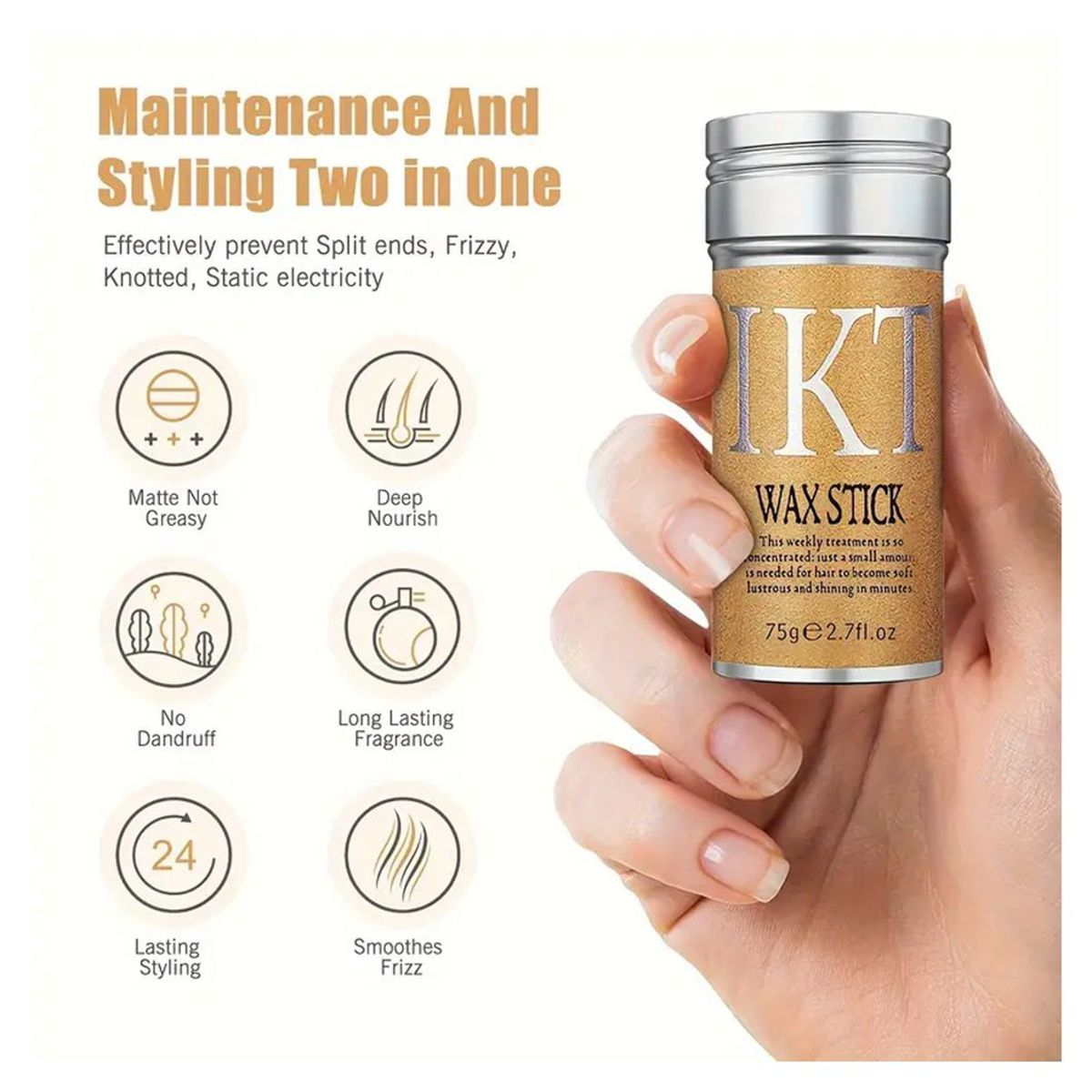 GENERICO - Barra de Cera Peinado Control de Cabello Unisex Sin Frizz Baby Hairs