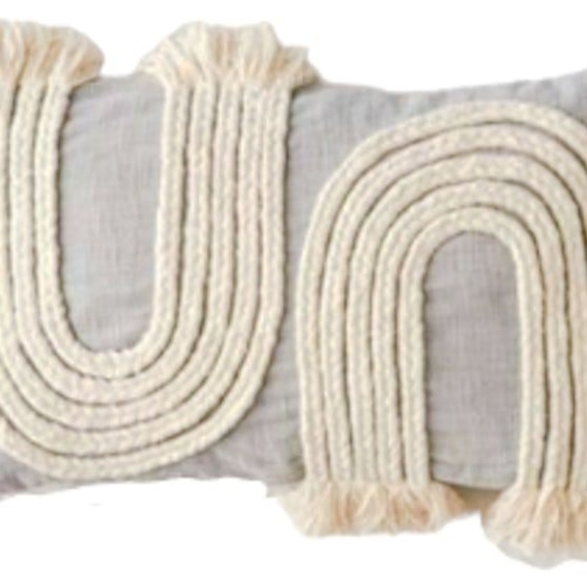 GENERICO - Cojin Rectangular Plomo Boho Descosido 35 X 55cm