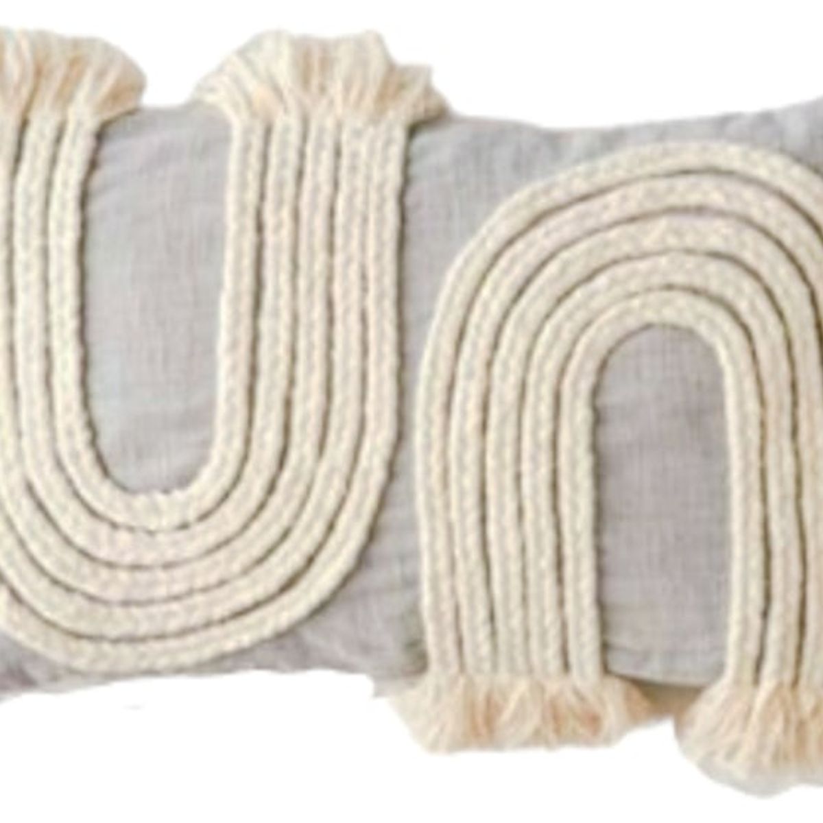 GENERICO - Funda Rectangular Plomo Boho Descosido 35x55 Cm