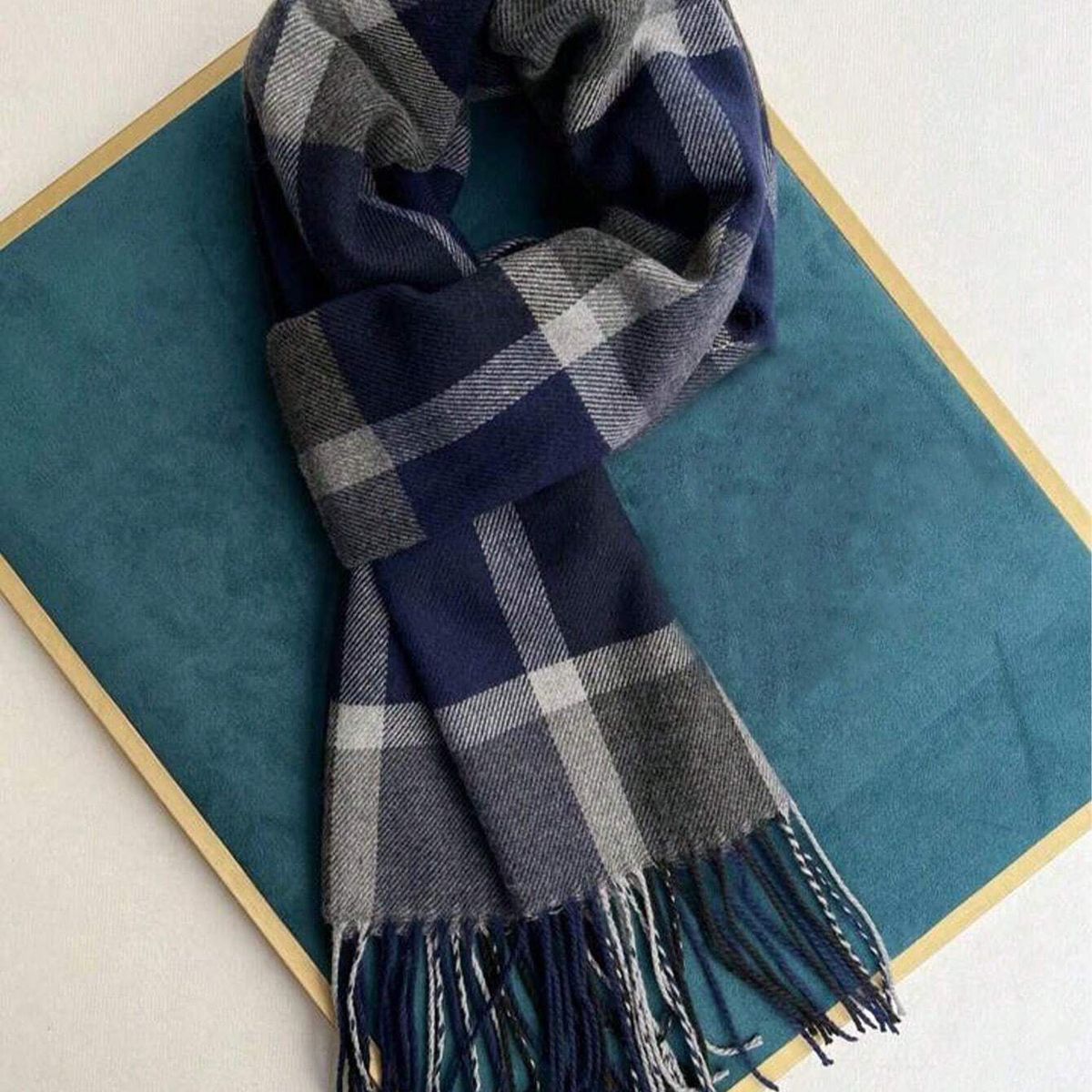 KAST PE - Bufanda Cuadros Windsor chalina hombre - Azul Unisex