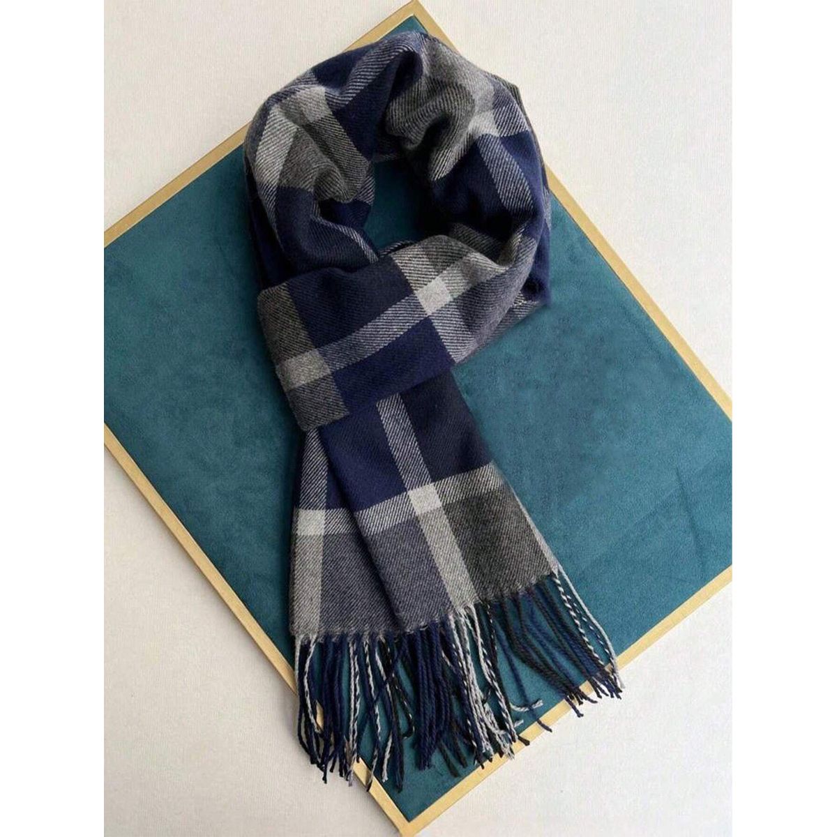 KAST PE - Bufanda Cuadros Windsor chalina hombre - Azul Unisex