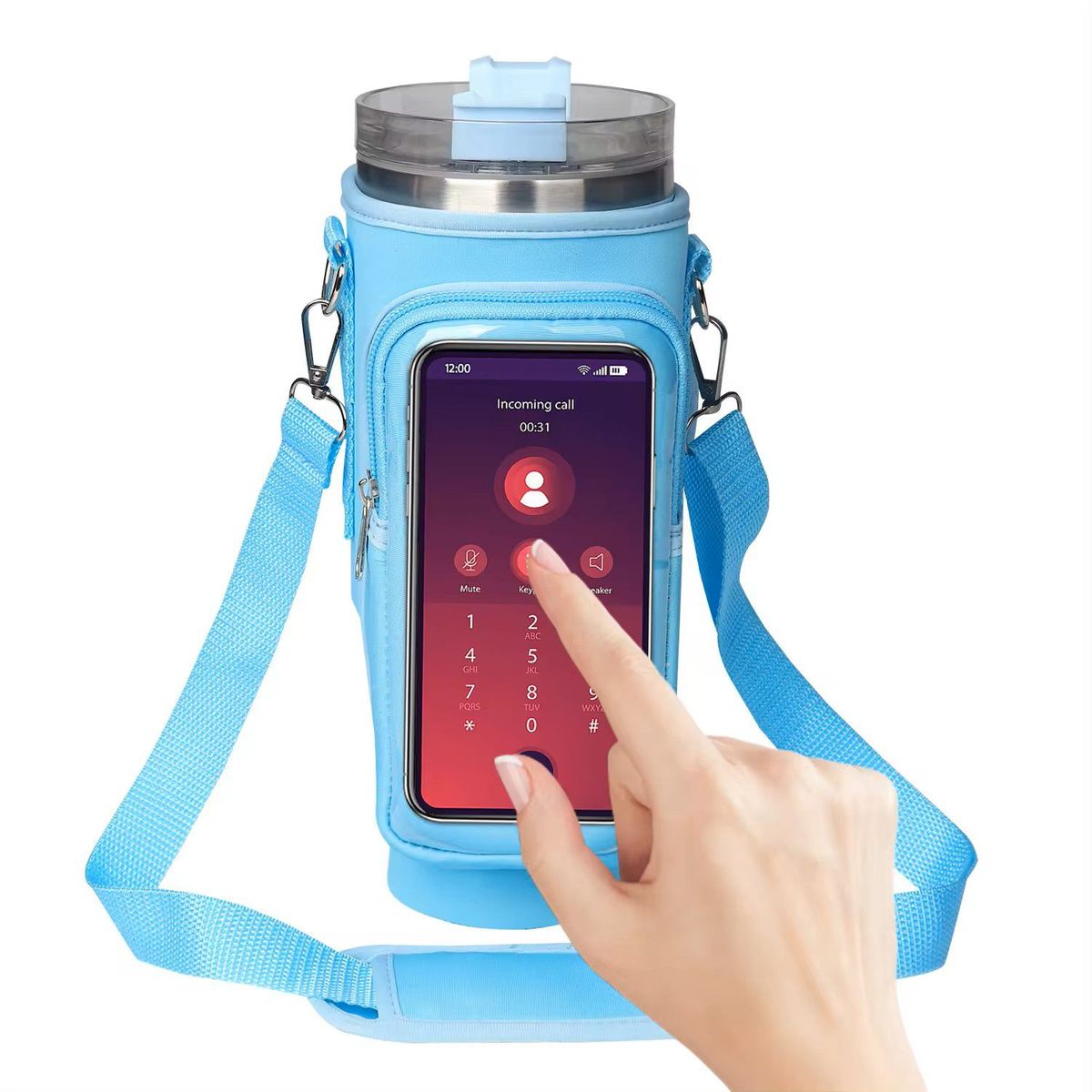 GENERICO - Makeway - Bolsa para botella de agua ccorrea de alta calidad - Celeste