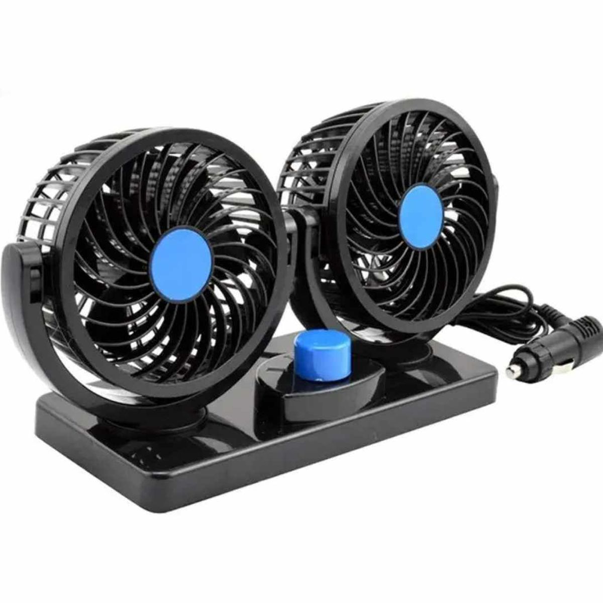 GENERICO - Ventilador Auto Doble Giratorio 360 grados con base