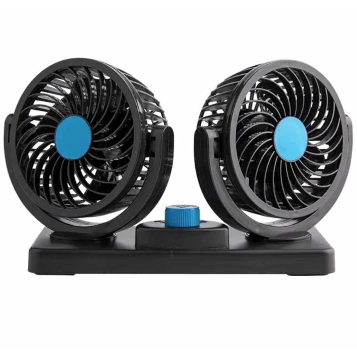 GENERICO - Ventilador Doble de Carro Giratorio 360 grados con base