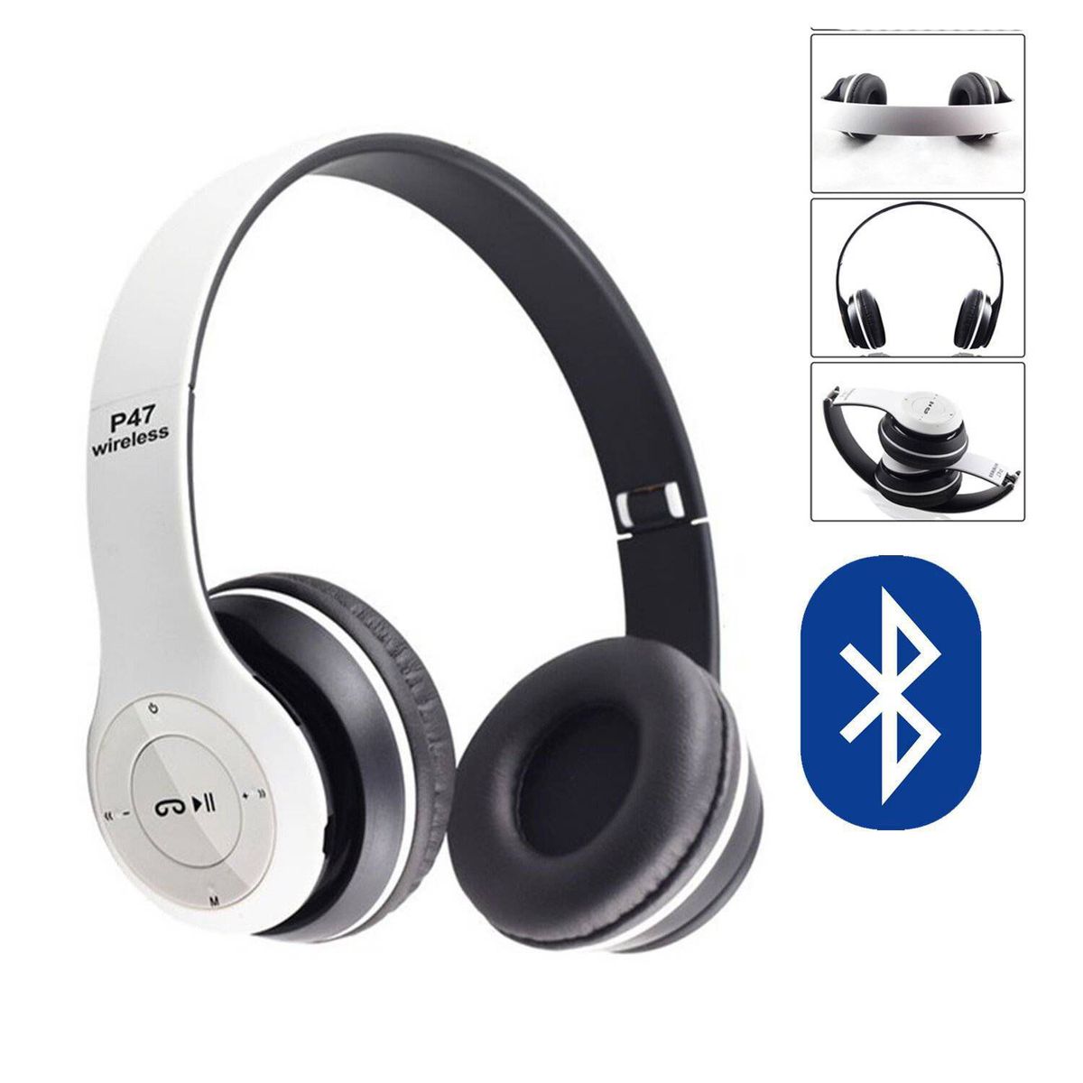 GENERICO - Audífono Inalámbrico BLUETOOTH WIRELESS 5.0 P47 Blanco