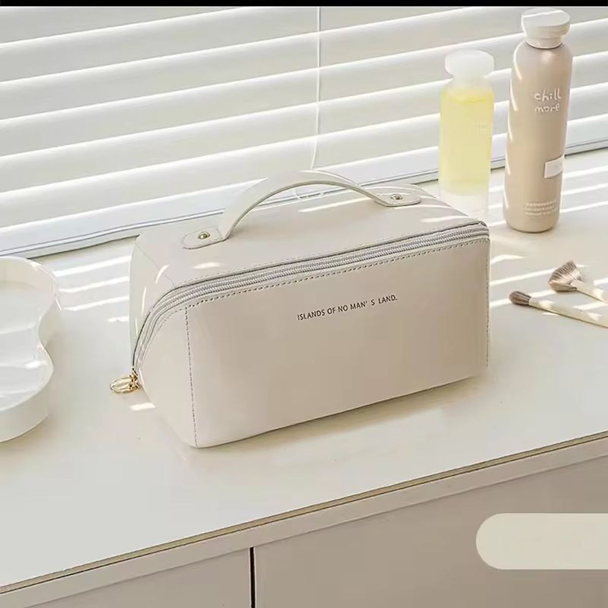 GENERICO - Makeway - Bolso neceser portátil de maquillaje para mujer - Blanco