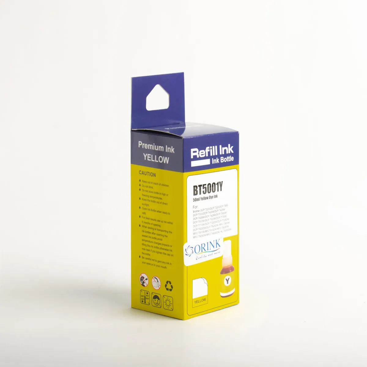 GENERICO - Tinta Compatible BT5001Y Amarillo Yellow 50 ml Marca Orink