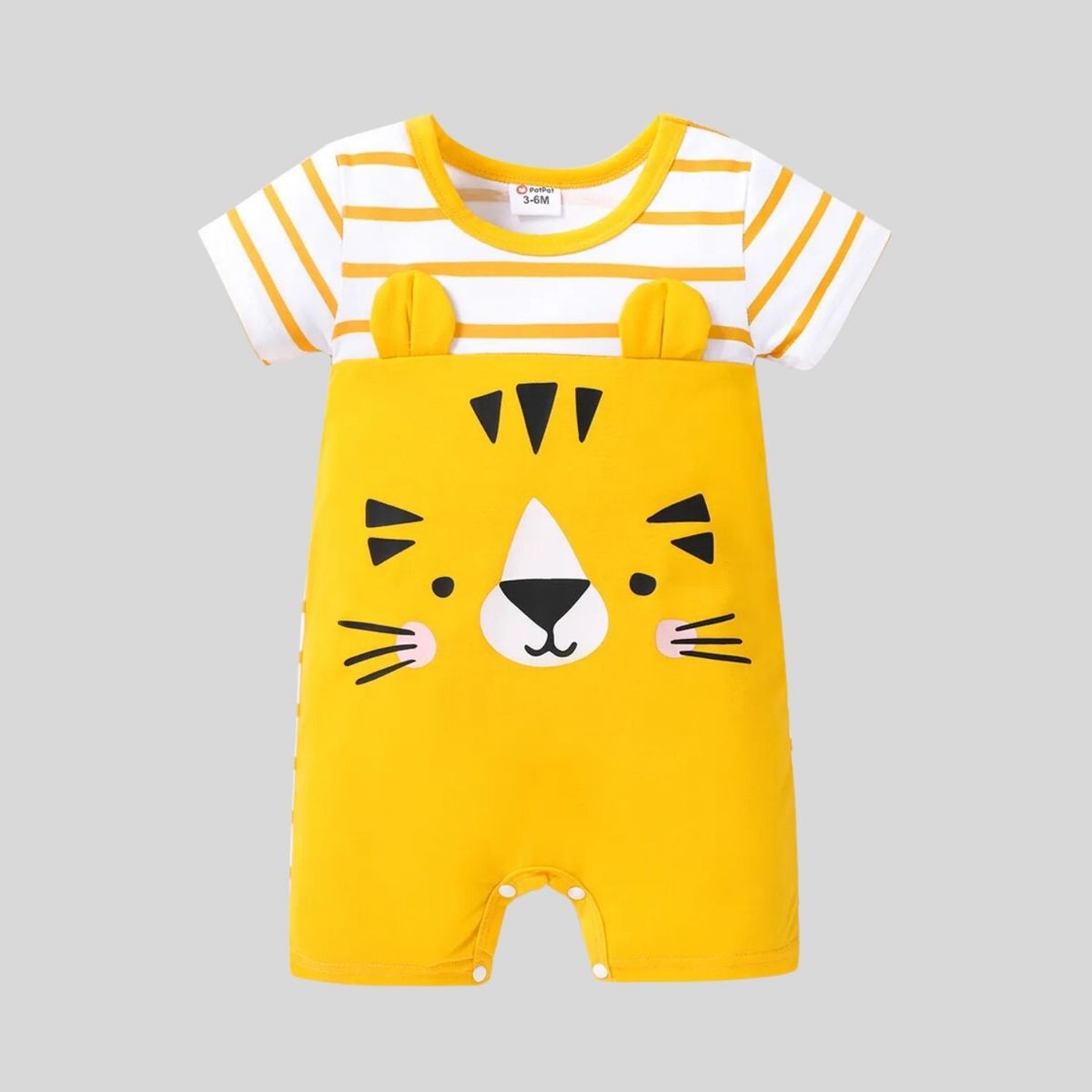IMPORTADO MC - Mono para Niño Manga Corta Color Amarillo Diseño Leoncito