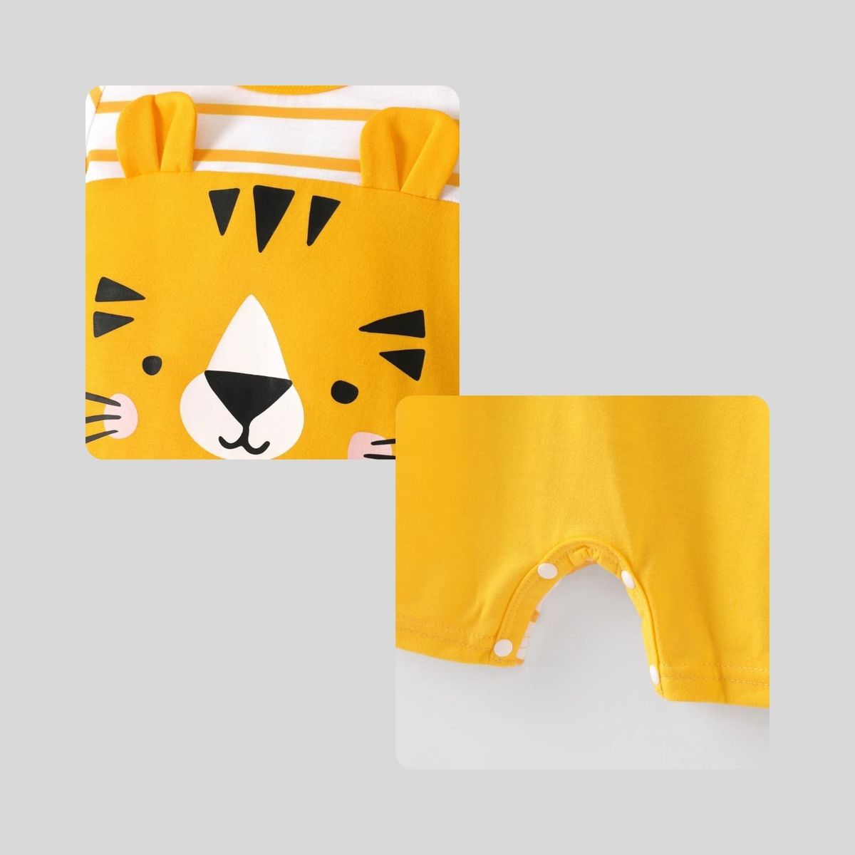 IMPORTADO MC - Mono para Niño Manga Corta Color Amarillo Diseño Leoncito