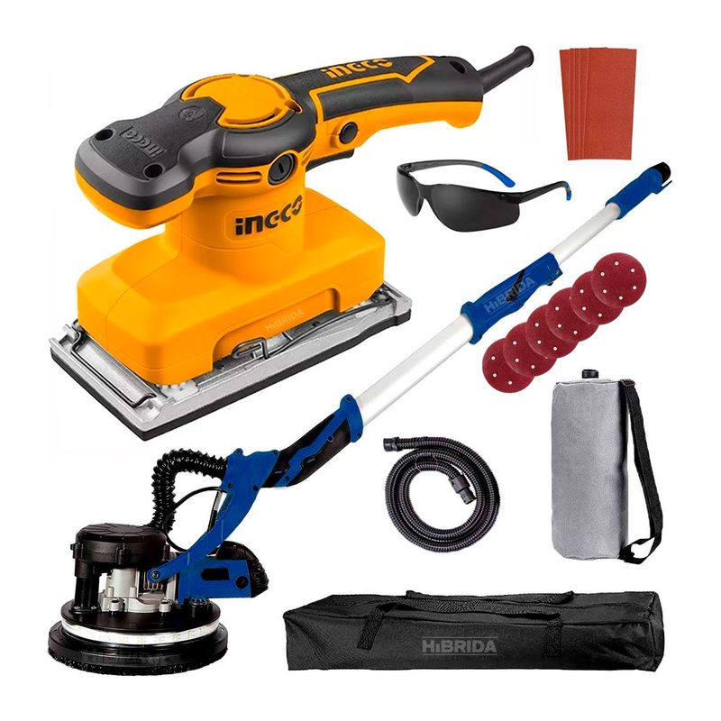 XTD - LIJADORA DE PARED TECHO MÁS LIJADORA ORBITAL 320W MADERA METAL - COMBO