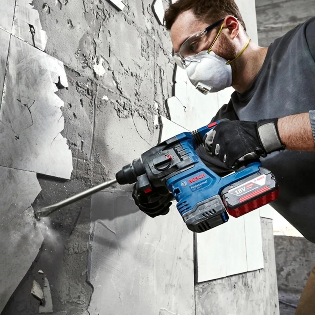 BOSCH - Rotomartillo inalambrico SDS PLUS 18V Bosch Gbh 185-Li + Kit