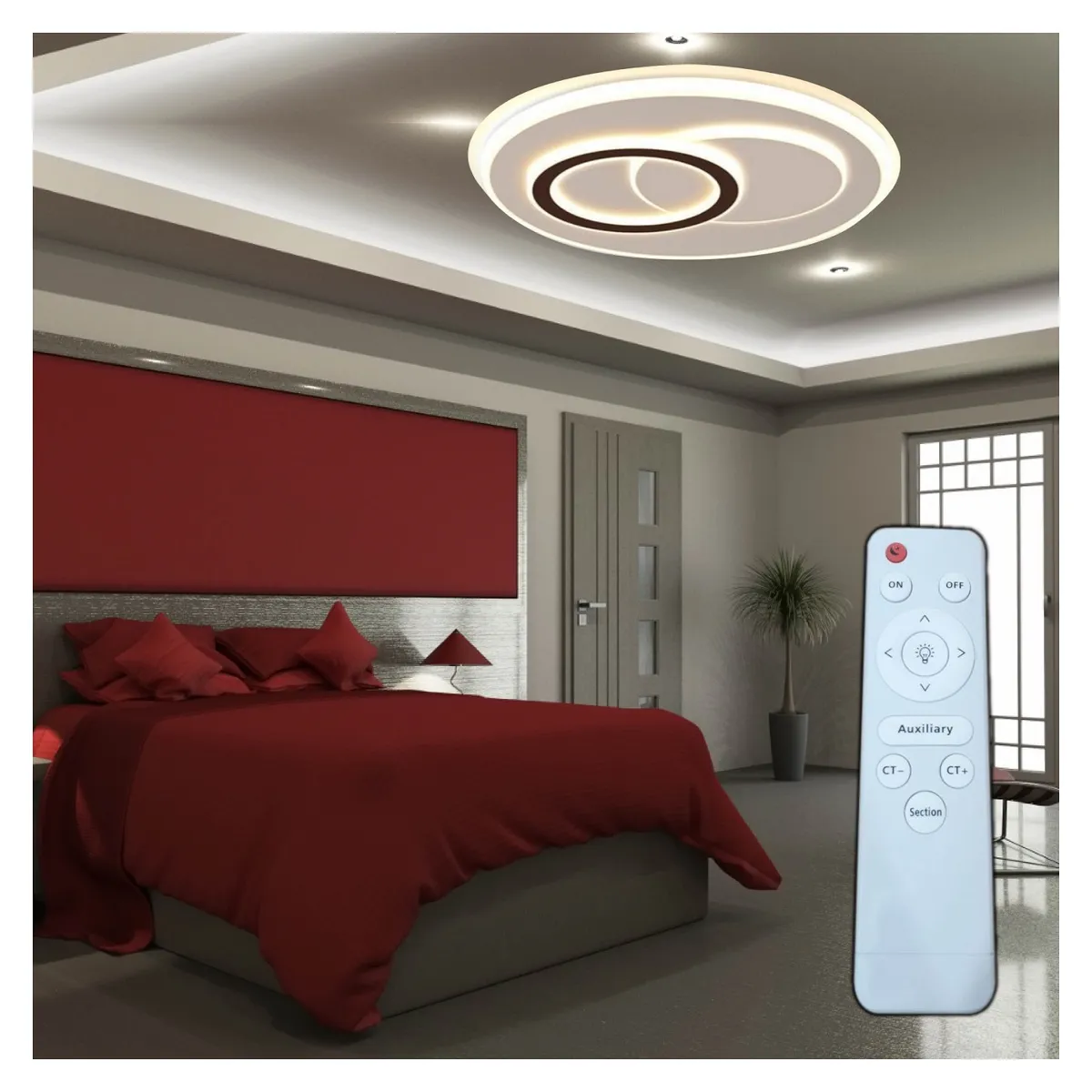 GENERICO - LAMPARA DE TECHO LED CIRCULAR TRI COLOR