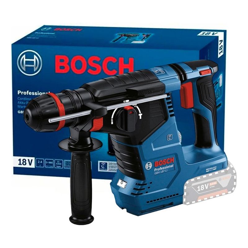 BOSCH - Rotomartillo Bosch GBH 187 LI SDS Plus / Cilíndrico 18V