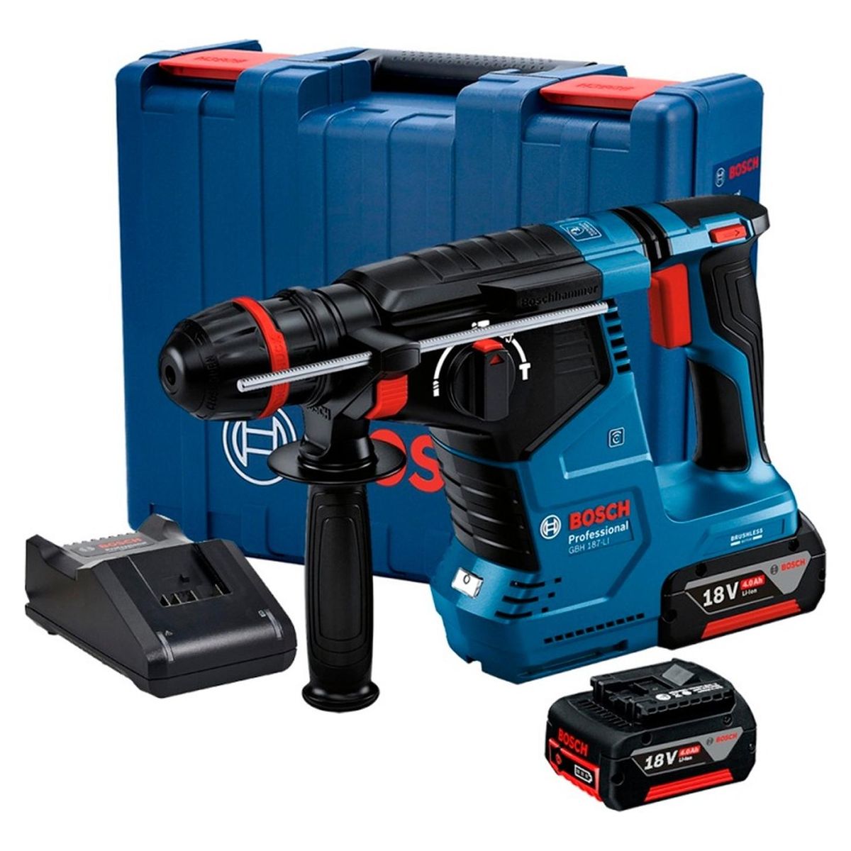 BOSCH - Rotomartillo Bosch GBH 187 LI Profesional 18V SDS Plus con Kit