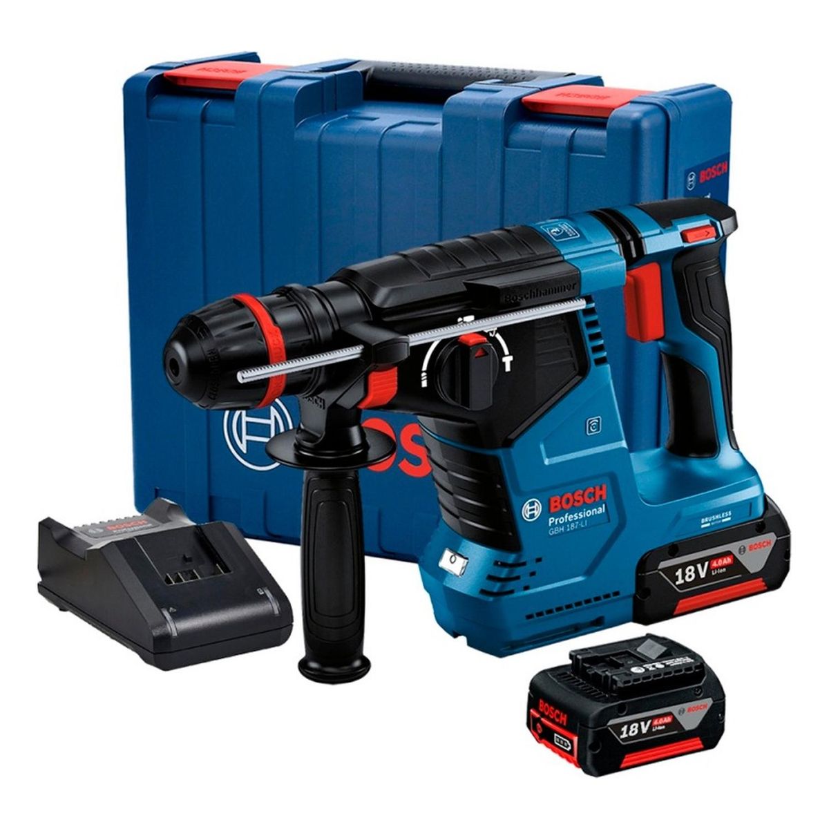BOSCH - Rotomartillo Bosch GBH 187 LI Profesional 18V SDS Plus con Kit