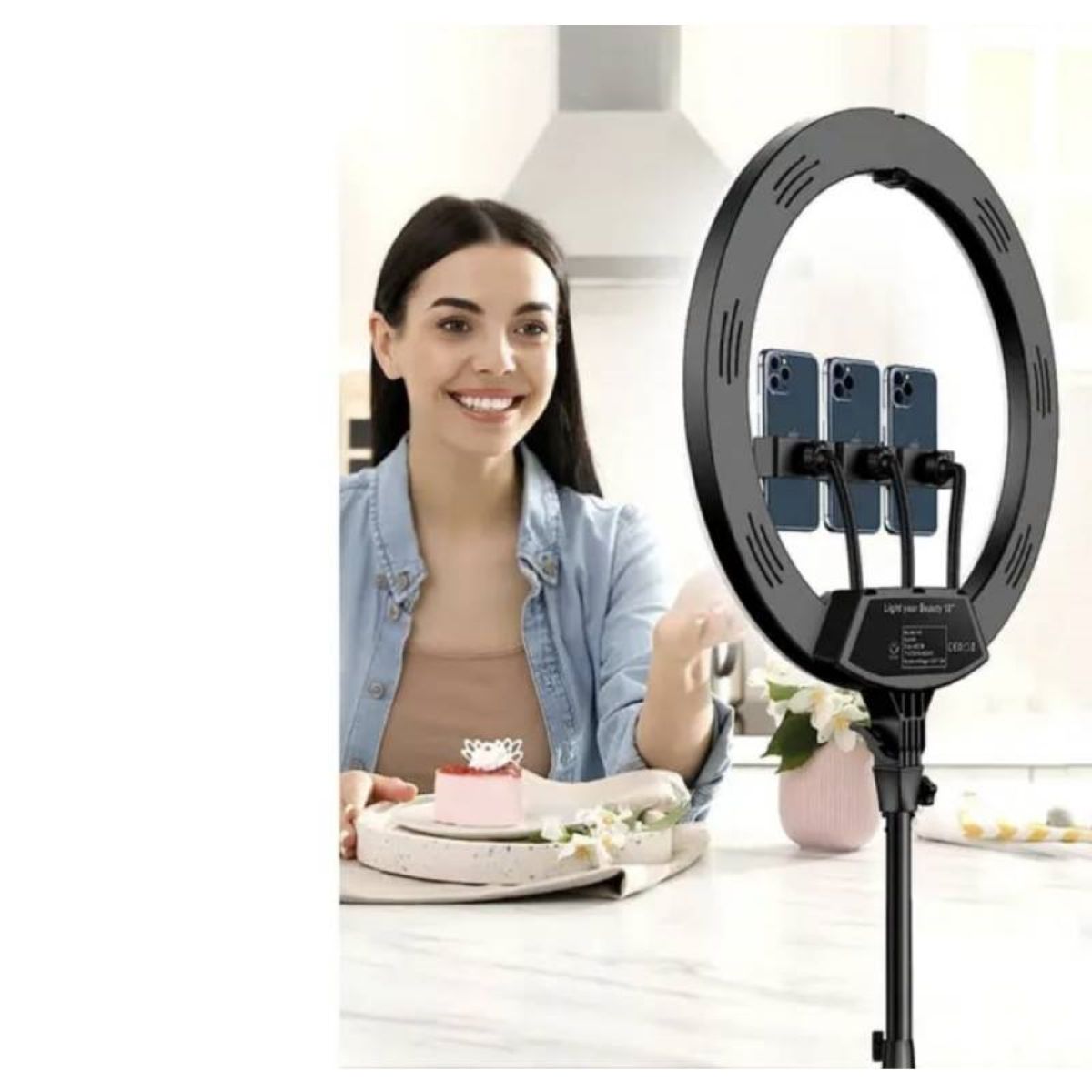 GENERICO - Aro Luz Led 45cm Trípode y Control