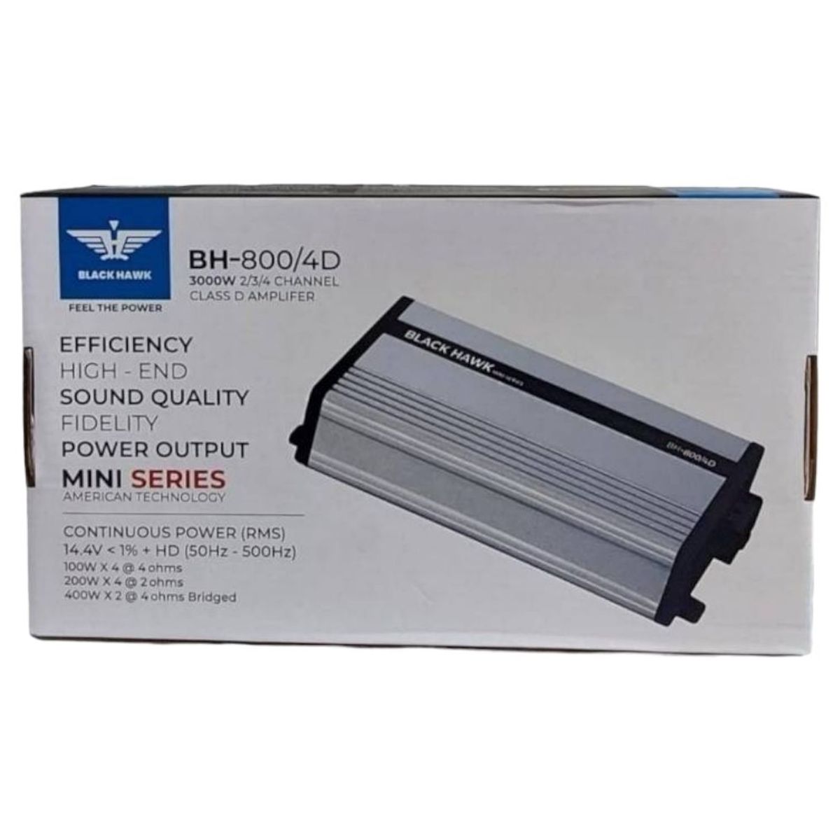 BLACK HAWK - AMPLIFICADOR 3000W BLACK HAWK BH-8004 - 4CANALES
