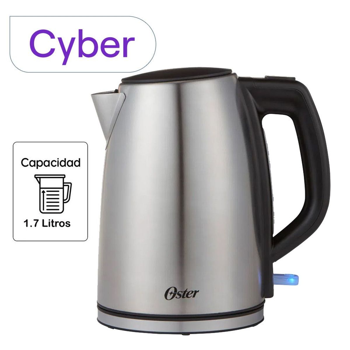OSTER - Cybermioferta Hervidor eléctrico 1.7 Litros  acero inoxidable.