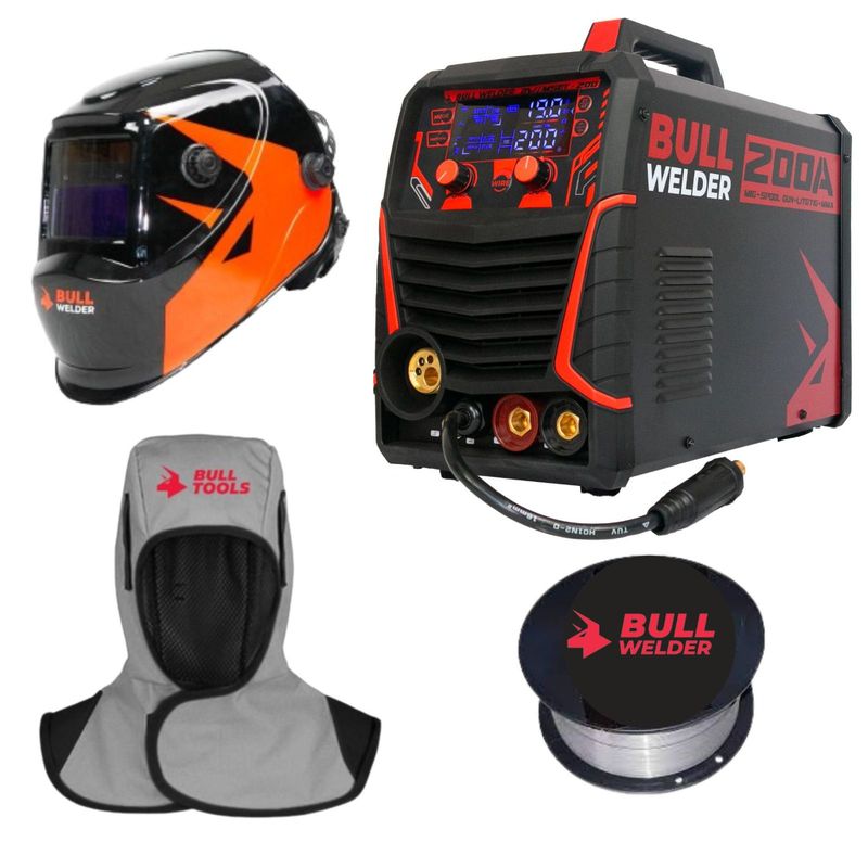GENERICO - soldadora inverter Multiprocesos 200amp 4 en 1  Bull Welder
