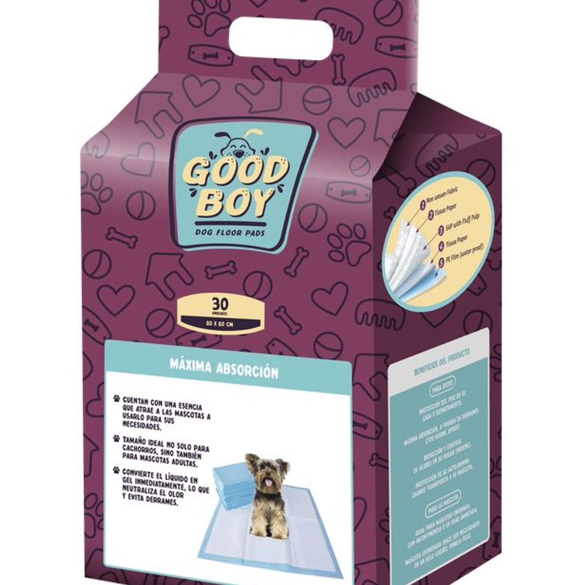 GOOD BOY - GOOD BOY PAÑAL TAMAÑO 60 X 60 CM 30 UNIDADES