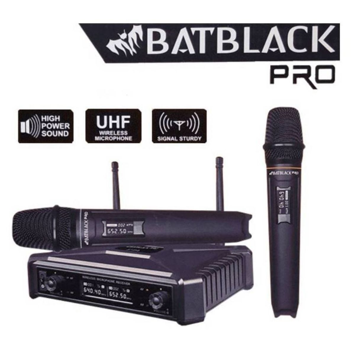 BATBLACK - Micrófono Profesional Inalámbrico BATBLACK 50M BT-M43 PRO Negro