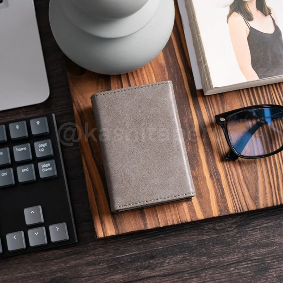 GENERICO - Billetera con tarjetero RFID Antirrobo con Monedero Gris - Kashita