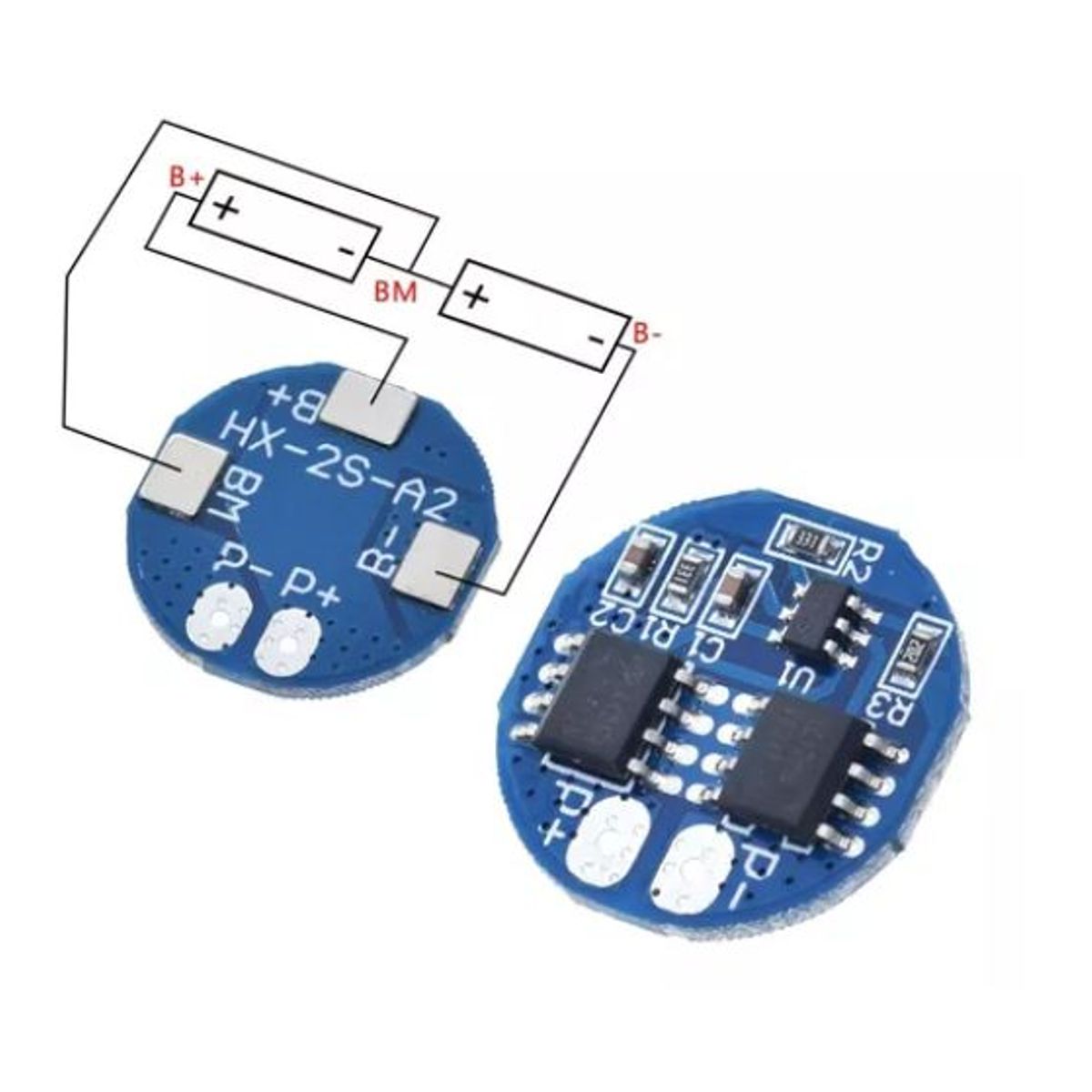 GENERICO - Circuito de Proteccion BMS CIRCULAR 2S 8V 5A Para Li-ion