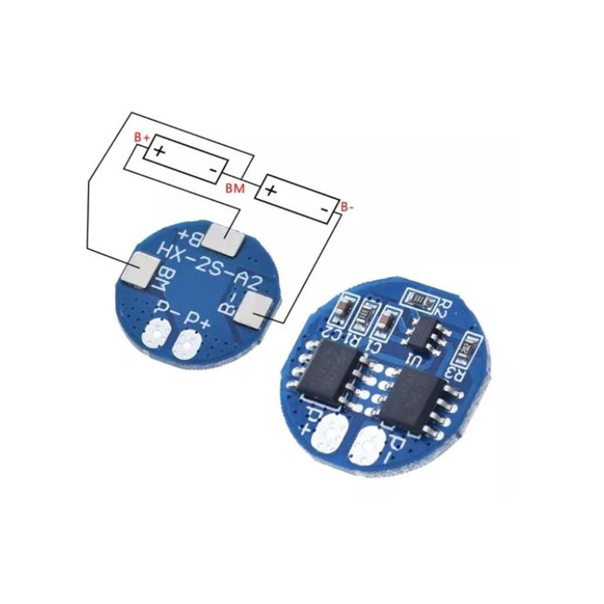 GENERICO - Circuito de Proteccion BMS CIRCULAR 2S 8V 5A Para Li-ion