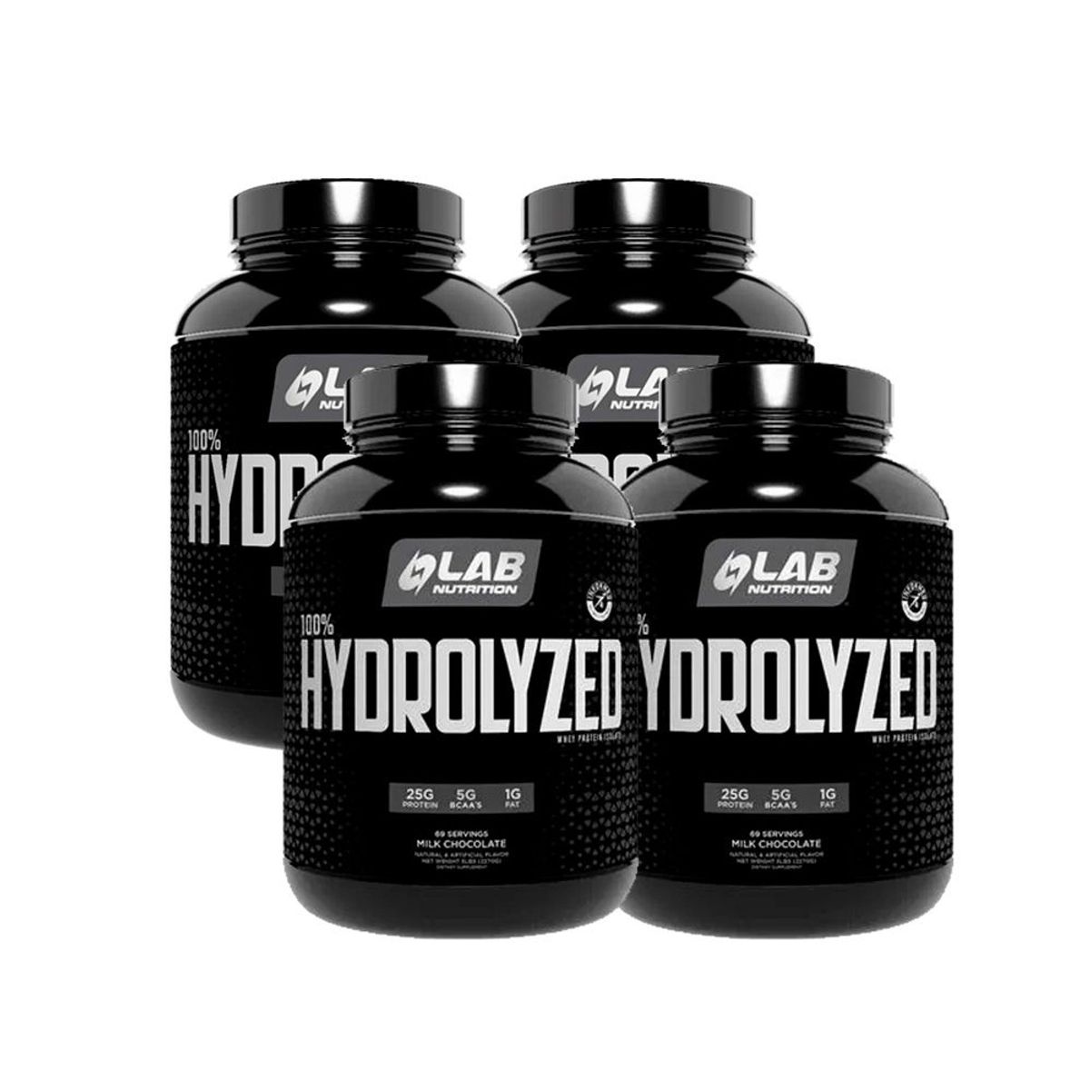 LAB NUTRITION USA - Pack 04 Lab Nutrition 100% HYDROLYZED Chocolate 5LB