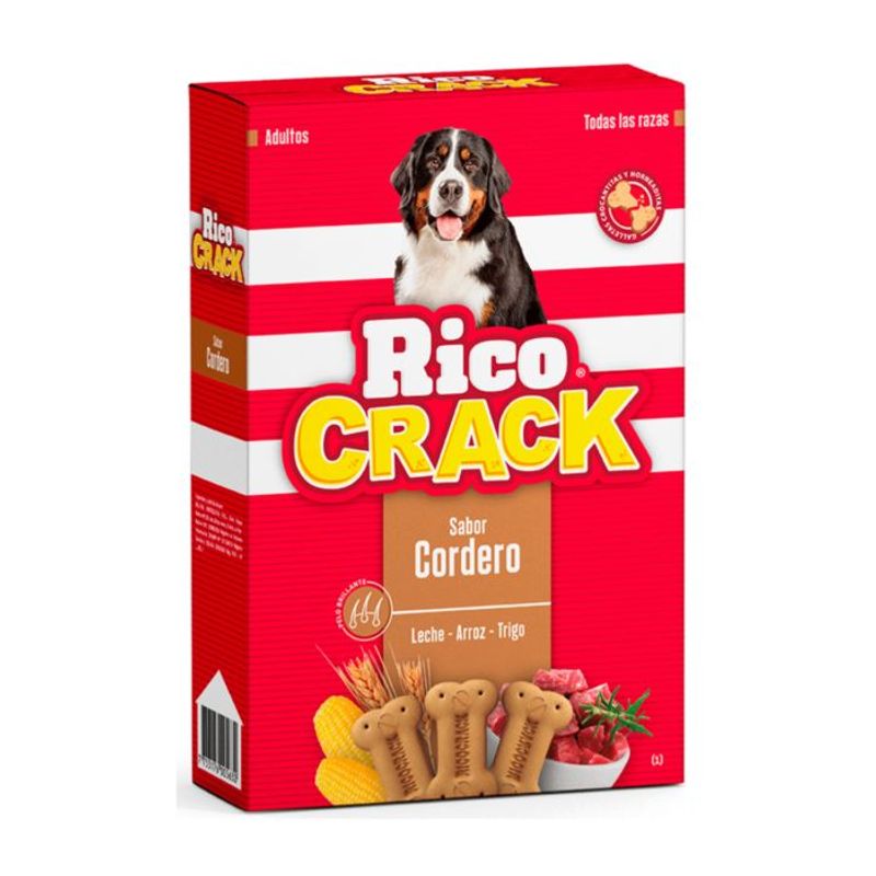 RICOCAT - RICOCRACK GALLETAS SABOR A CORDERO  PERROS ADULTOS X  500 GR